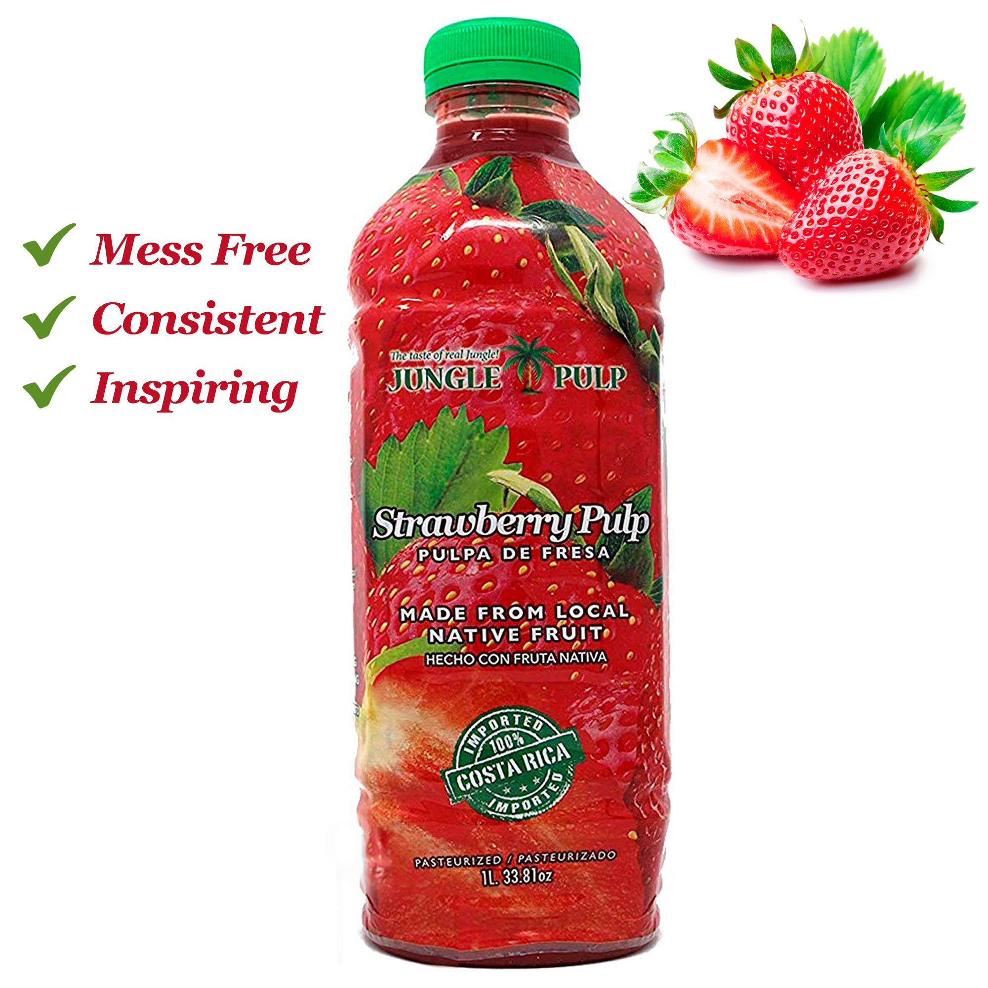 A perfect strawberry puree start your mornings with - Jungle Pulp